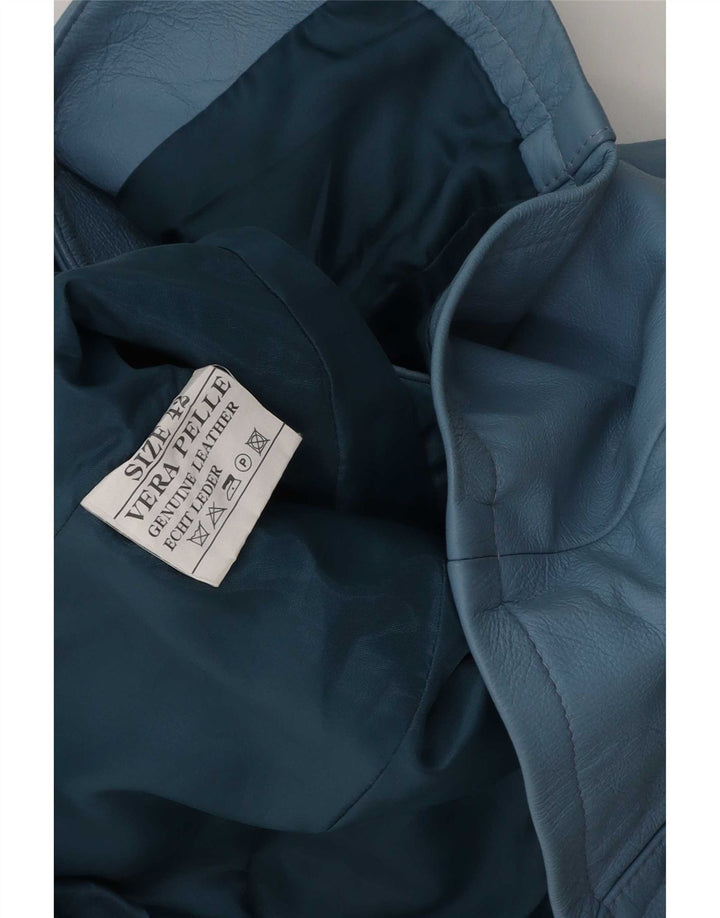 Chemise en cuir femme vintage IT 42 Bleu Moyen