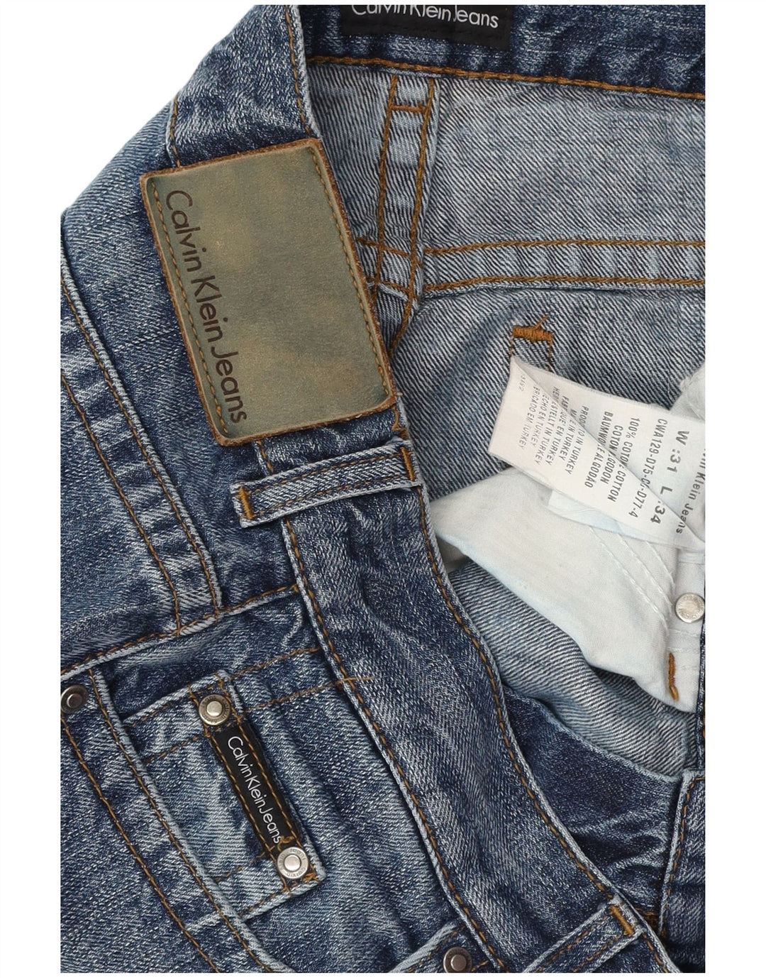 Calvin Klein Womens Bootcut Jeans W31 L30 Blue Cotton