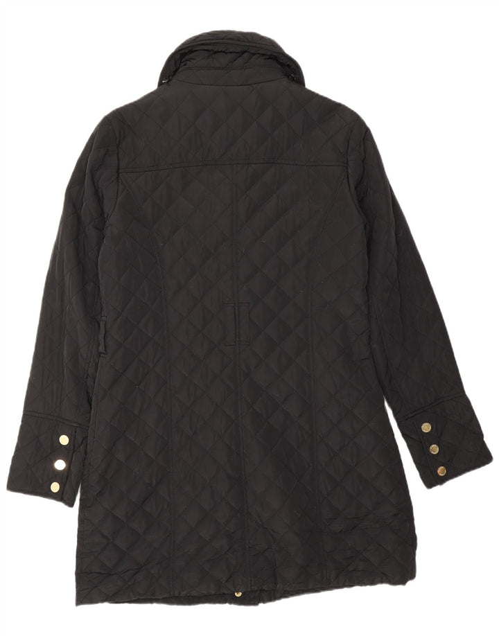 MICHAEL KORS Womens Quilted Jacket UK 10 Small Black Polyester