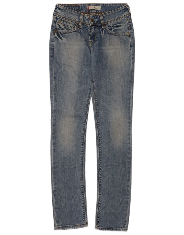 Levi's Womens 571 Slim Jeans W28 L34 Blue Cotton