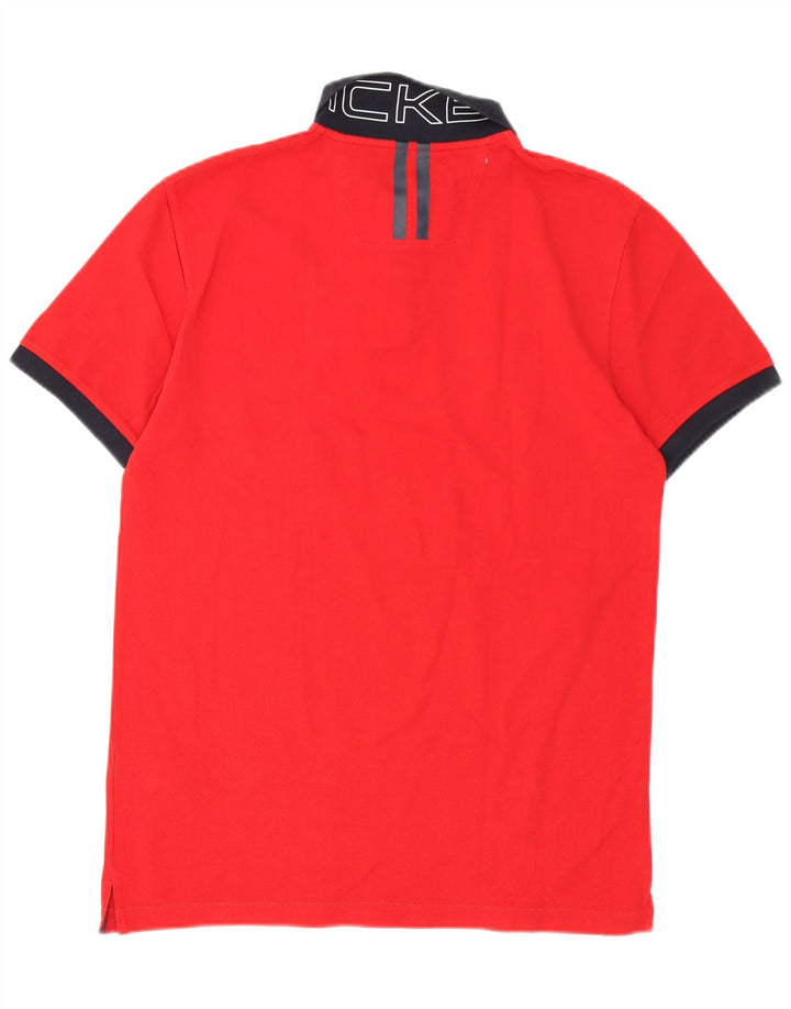 Polo da rugby grafica da uomo Hackett in cotone rosso medio