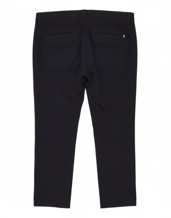 Dondup Mens Slim Chino Trousers W38 L27 Navy Blue Cotton