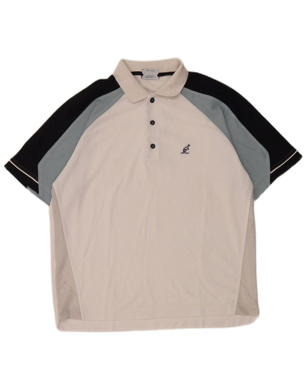 Polo da uomo AUSTRALIAN L'ALPINA Large in poliestere color block bianco