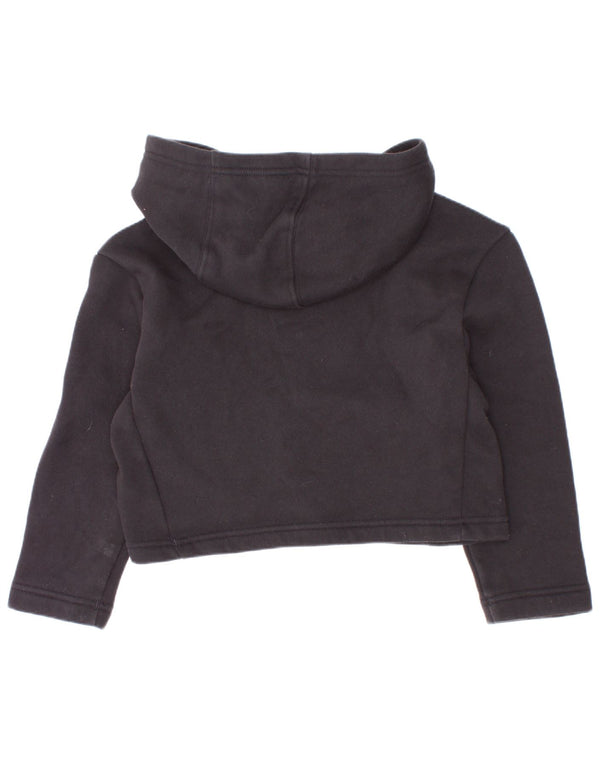 Felpa con cappuccio corta Adidas per ragazze 5-6 anni in cotone nero