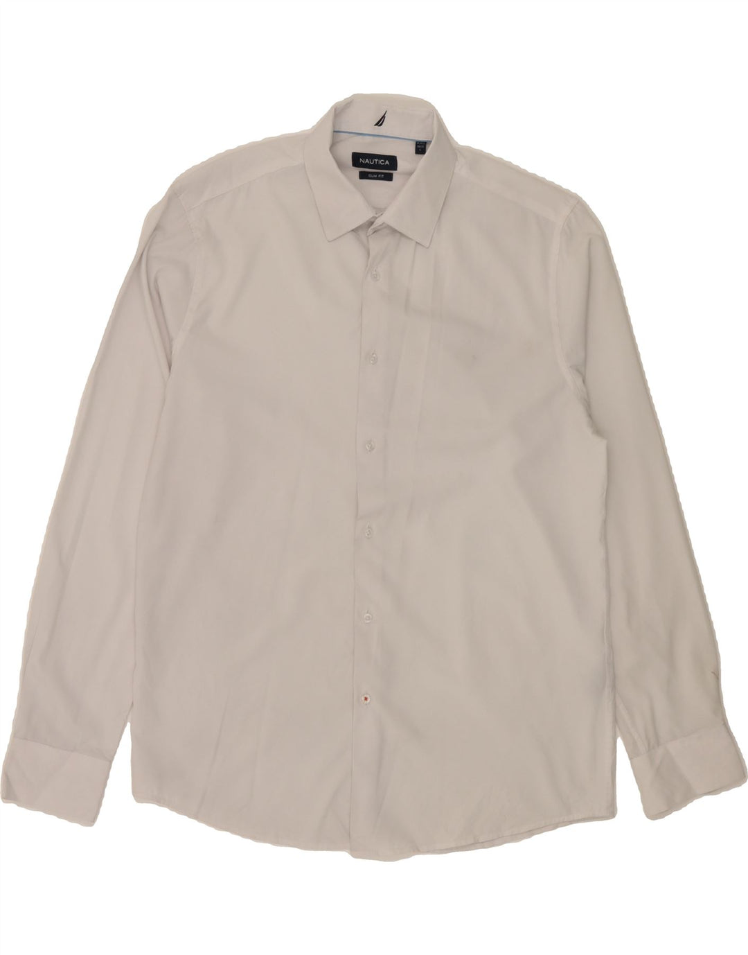 NAUTICA Mens Slim Fit Shirt Size 16 1/2 Large Grey Polyester Vintage Nautica and Second-Hand Nautica from Messina Hembry 