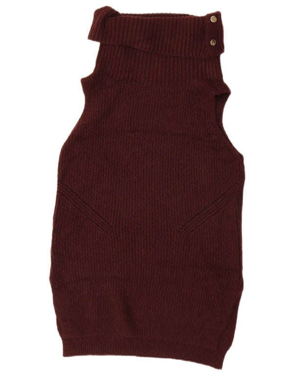 Oasis Dame Oversized Vest Tank Top UK 6 XS Burgundy Acryl