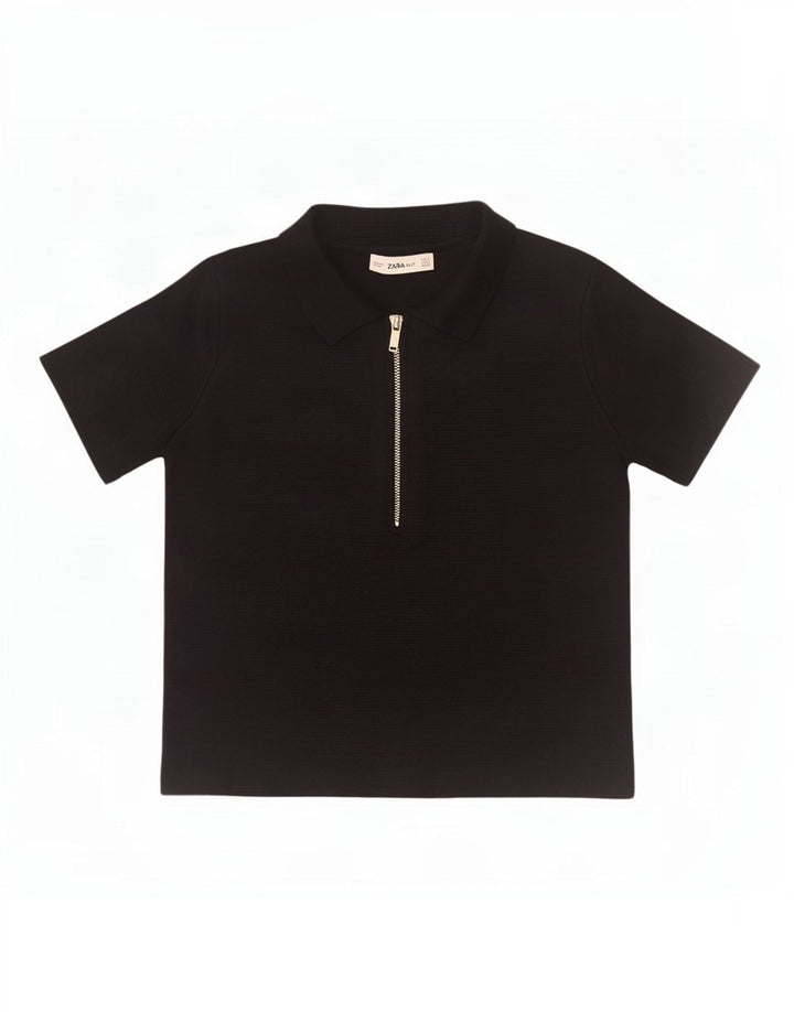 Polo Zara da donna UK 10 piccola nera