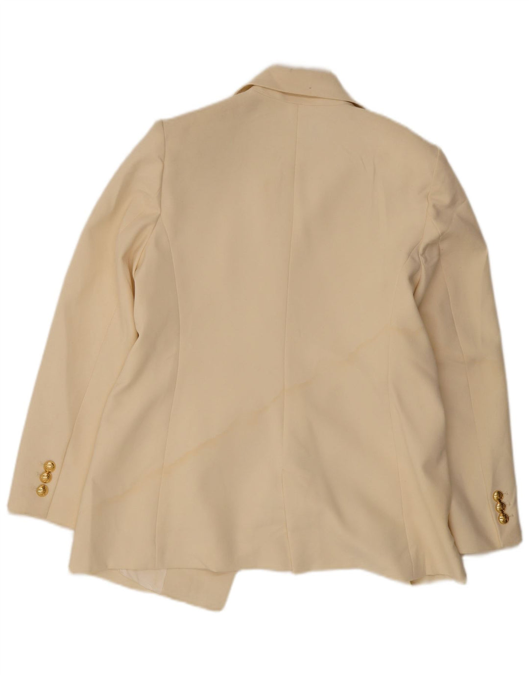 Jaqueta blazer feminina Zara com peito duplo UK 14 XL off white poliéster