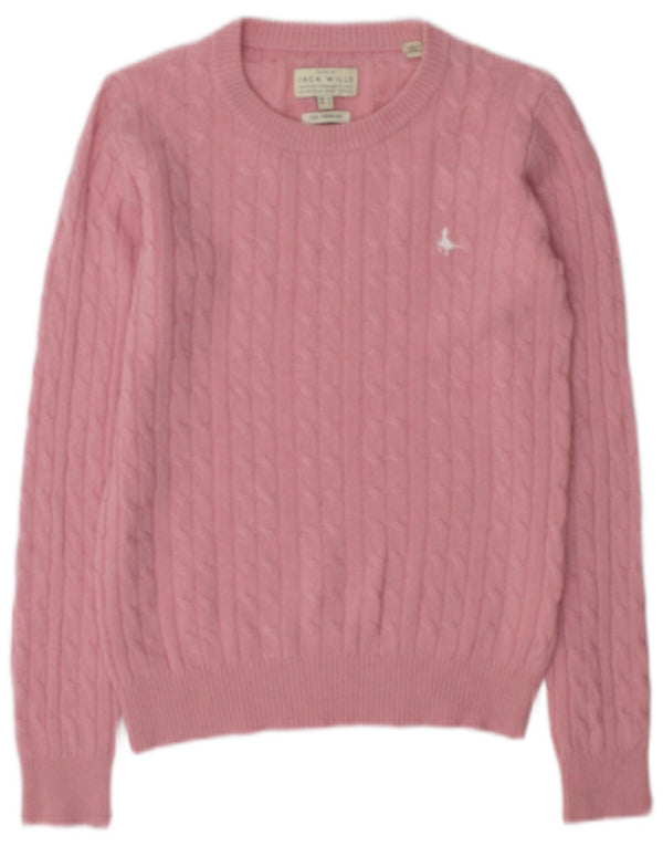 Maglione maglione oversize con scollo a barca da donna Jack Wills UK 6 XS lana rosa