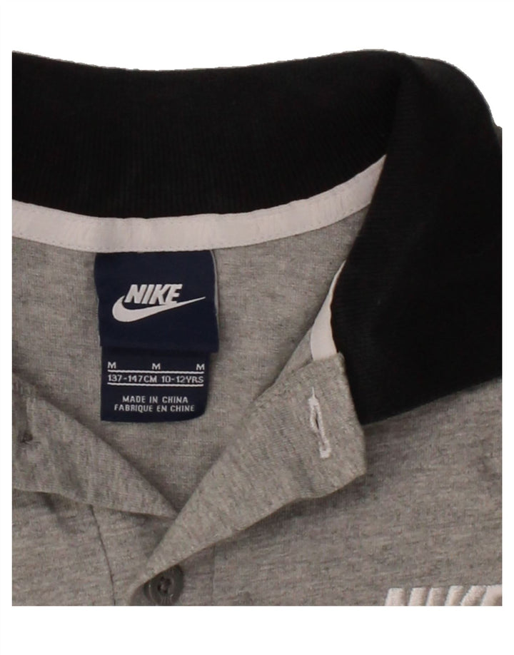 NIKE Boys Polo Shirt 10-11 Years Medium Grey Cotton Vintage Nike and Second-Hand Nike from Messina Hembry 