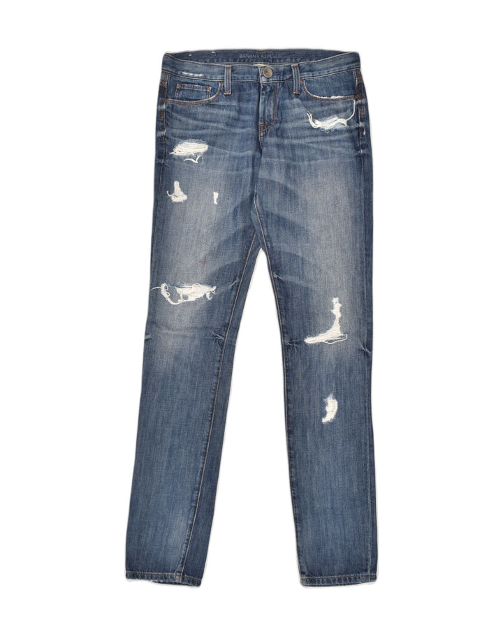 BANANA REPUBLIC Womens Distressed Slim Jeans W28 L34  Blue Cotton | Vintage Banana Republic | Thrift | Second-Hand Banana Republic | Used Clothing | Messina Hembry 
