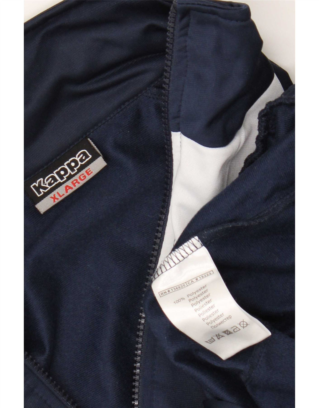 Kappa Mens Tracksuit Top Jacket XL Navy Blue Colourblock Polyester