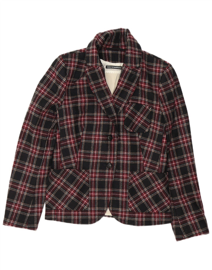 Drykorn Womens 2 Button Blazer Jacket US 4 Small Multicoloured Plaid