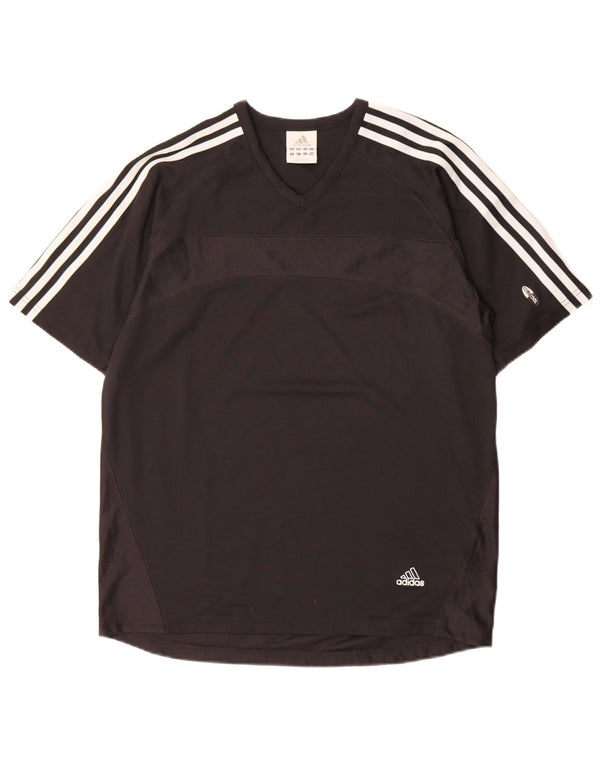 Adidas Herre Climacool T-Shirt Top Medium Sort Colourblock Polyester