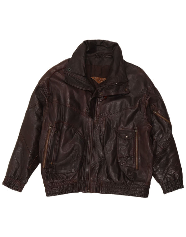 Milan Mens Leather Jacket UK 40 Large Brown