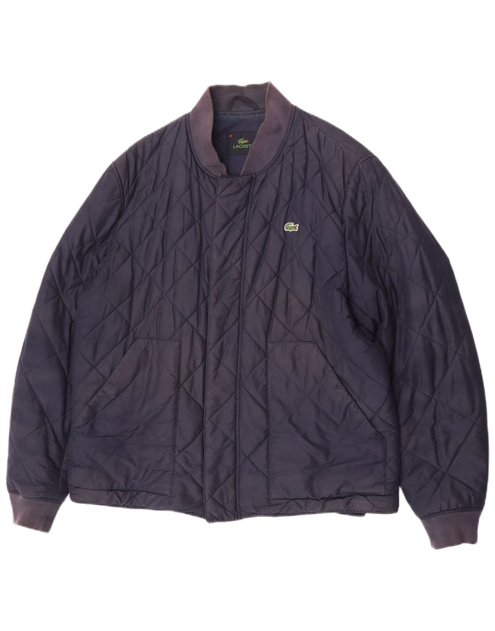 Męska pikowana kurtka Lacoste IT 56 3XL granatowa, poliestrowa