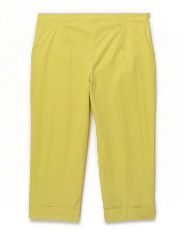 Benetton Damen Caprihose IT 46 Large W32 L17 Grüne Baumwolle