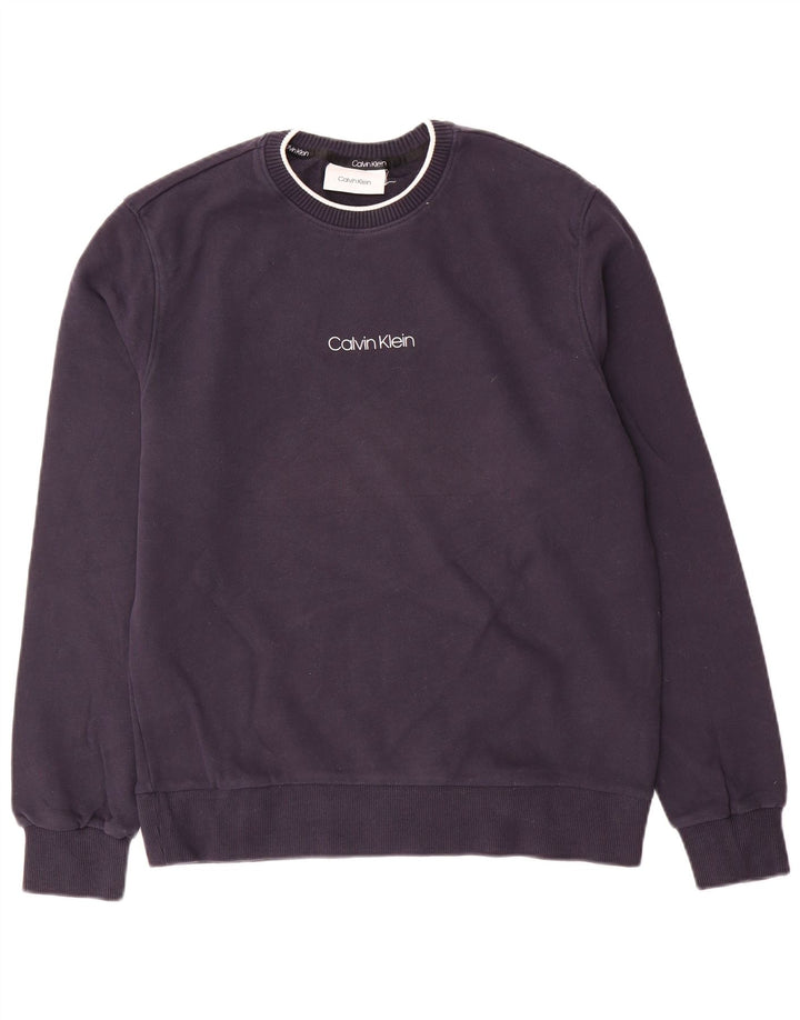 Męski sweter Calvin Klein, średni granatowy, bawełniany