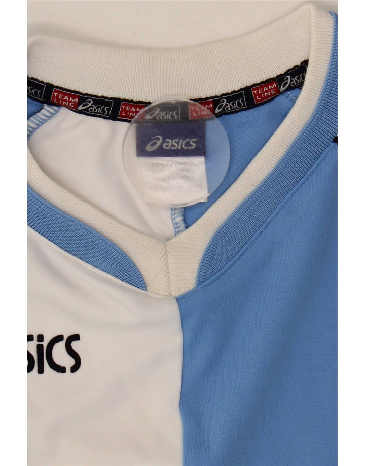 Asics Mens Graphic T-Shirt Top Medium Blue Colourblock Polyester