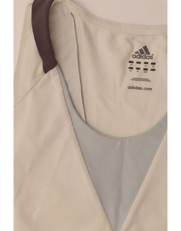 Adidas Womens Climacool Vest Top UK 16 Large White Colourblock