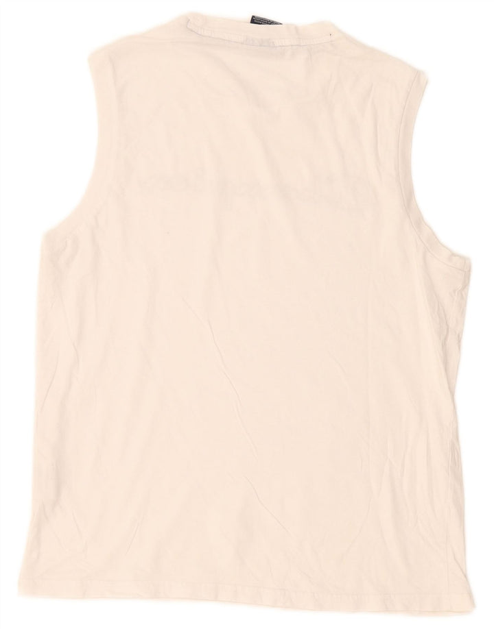 Champion Herre Grafisk Vest Top Medium Hvid Bomuld