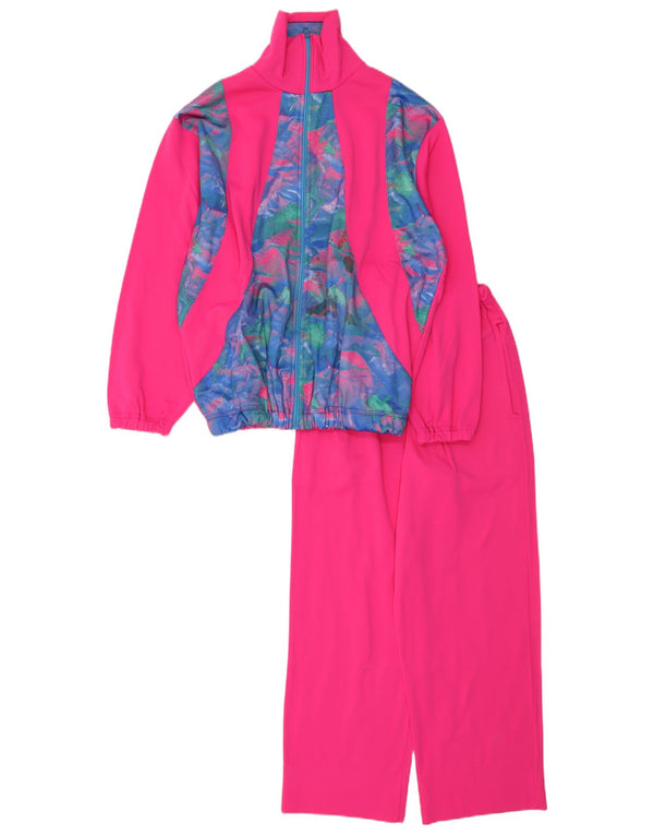 Vintage Womens Full Tracksuit UK 16 Large Pink Colourblock