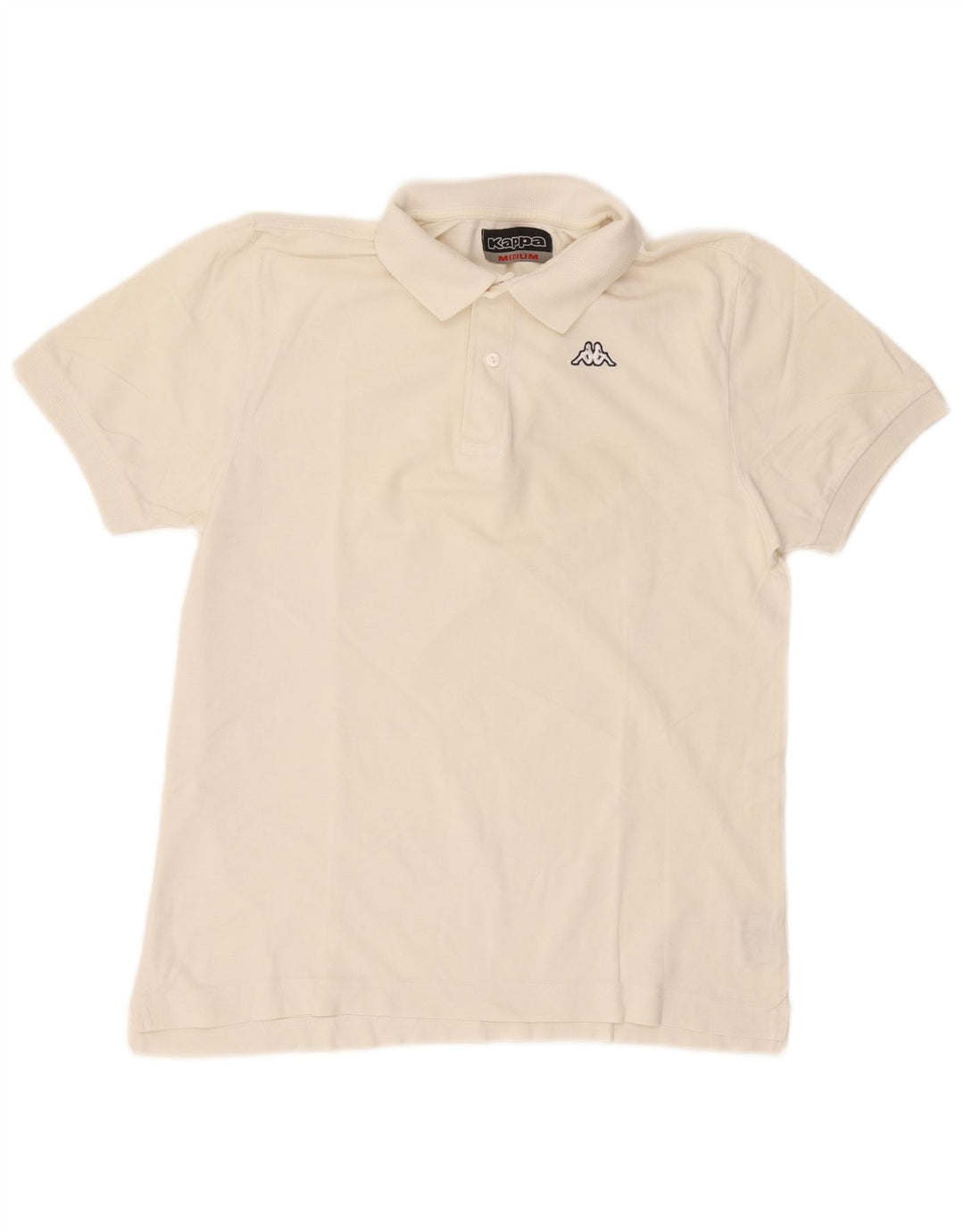 Kappa Mens Polo Shirt Medium Off White Cotton