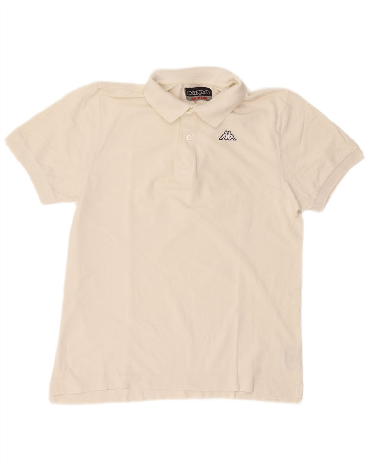 Kappa Mens Polo Shirt Medium Off White Cotton