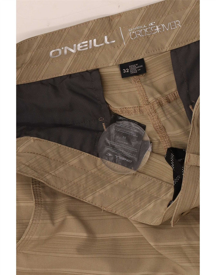 O'Neill Mens Chino Shorts W32 Medium Beige Striped Polyester