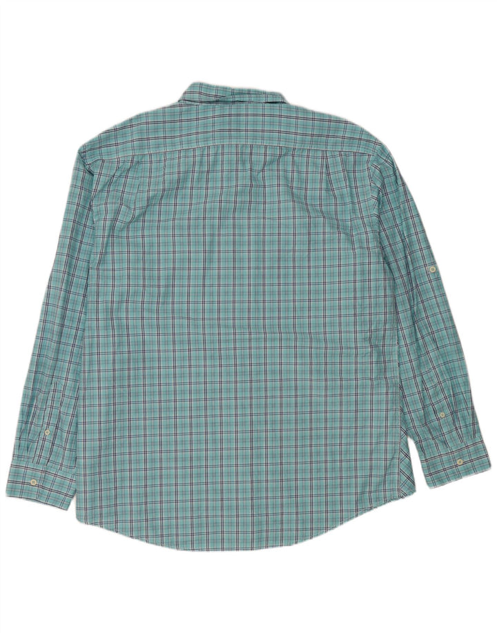 IZOD Mens Big & Tall Shirt 2XL Blue Check Cotton