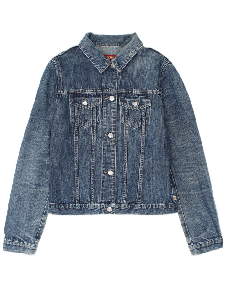 Carrera Womens Denim Jacket UK 12 Medium Blue Cotton