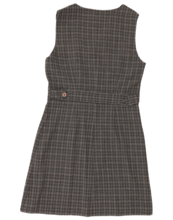 Superior ærmeløs skjortekjole til kvinder IT 42 Medium Grey Plaid Viscose