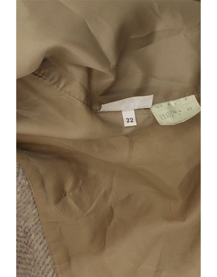 AREZIA Womens Double Breasted Coat UK 22 3XL Grey Herringbone Wool Vintage Arezia and Second-Hand Arezia from Messina Hembry 