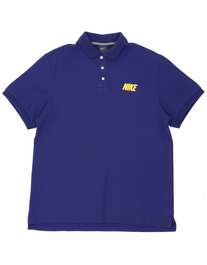 NIKE Mens Polo Shirt 2XL Blue Cotton