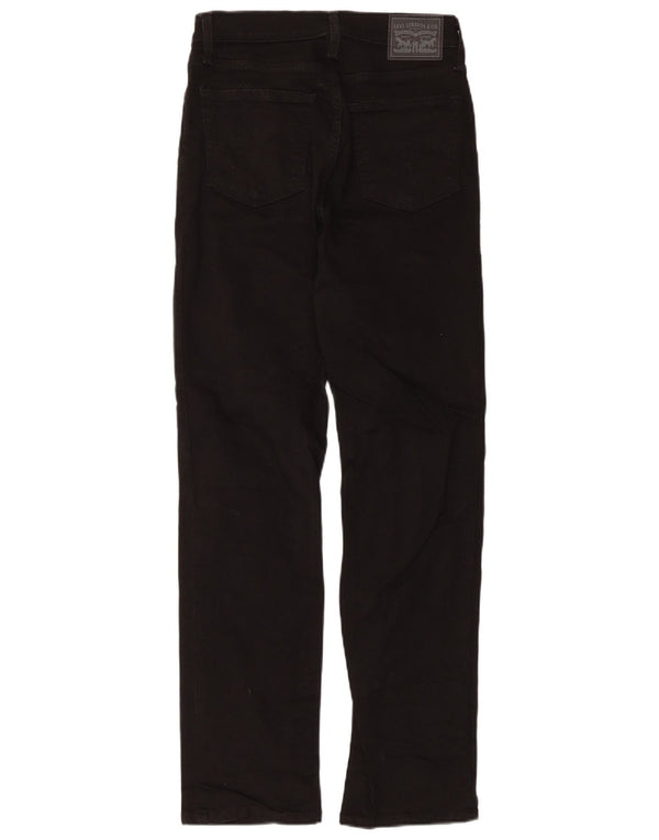 Levi's Womens 724 High Rise Straight Jeans W28 L30 Black Cotton