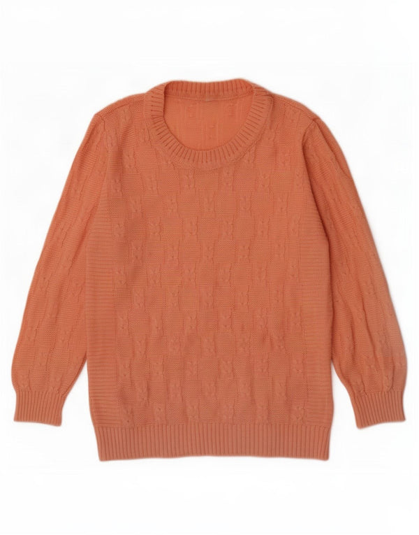 Vintage γυναικείο πουλόβερ με λαιμόκοψη UK 14 Medium Pink