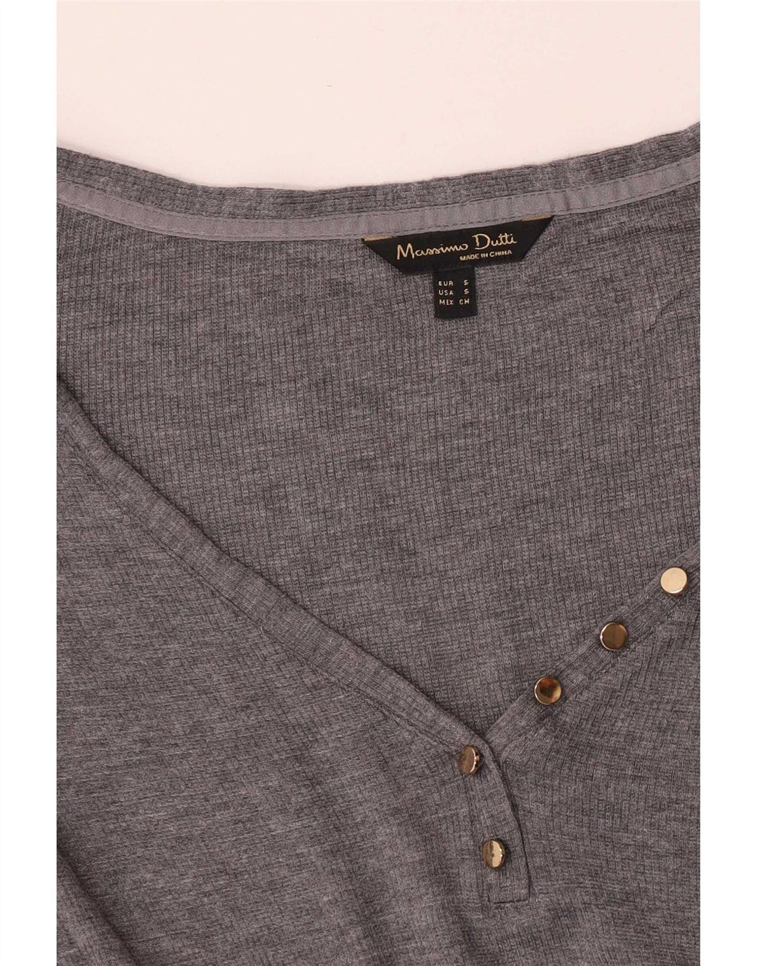Massimo Dutti Damen Top Langarm UK 10 Small Grau