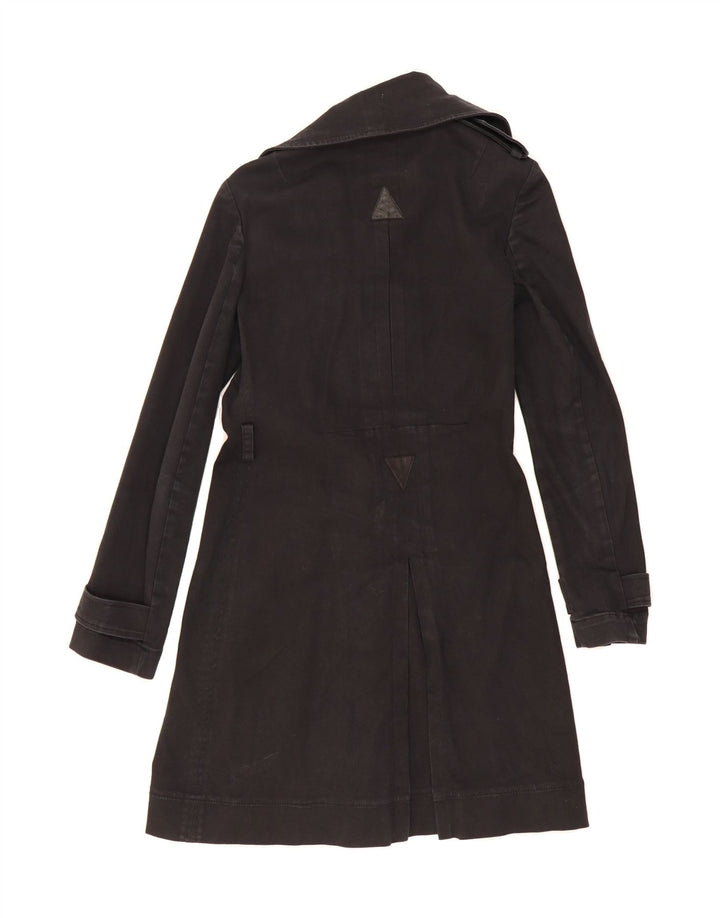PATRIZIA PEPE Womens Trench Coat IT 40 Small Black Cotton Vintage Patrizia Pepe and Second-Hand Patrizia Pepe from Messina Hembry 