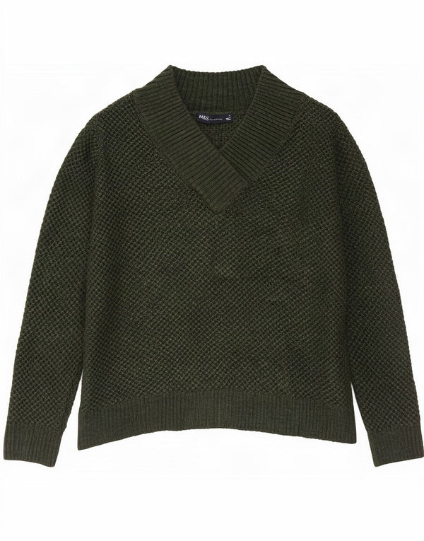 Marks & Spencer Herre V-hals sweater lille grøn akryl