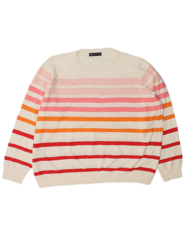 Marks & Spencer Womens Crew Neck Jumper Sweater UK 22 3XL Multicoloured