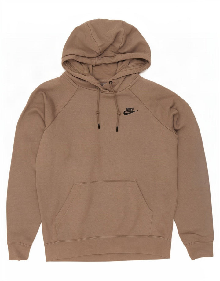 Nike Mens Hoodie Jumper Small Brown Cotton