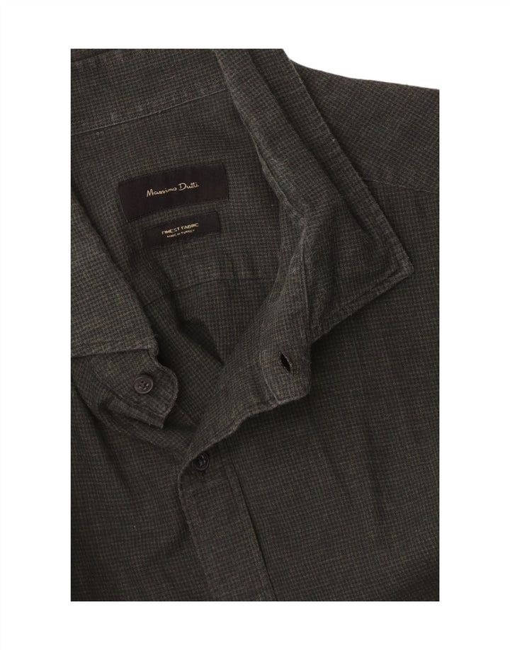 Massimo Dutti Herreskjorte Medium Green Houndstooth
