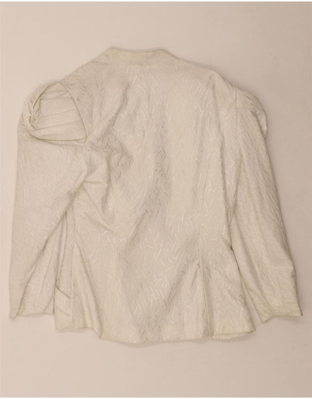 BERNSHAW Womens 3/4 Sleeve Blazer Jacket EU 40 Medium White Geometric Vintage Bernshaw and Second-Hand Bernshaw from Messina Hembry 
