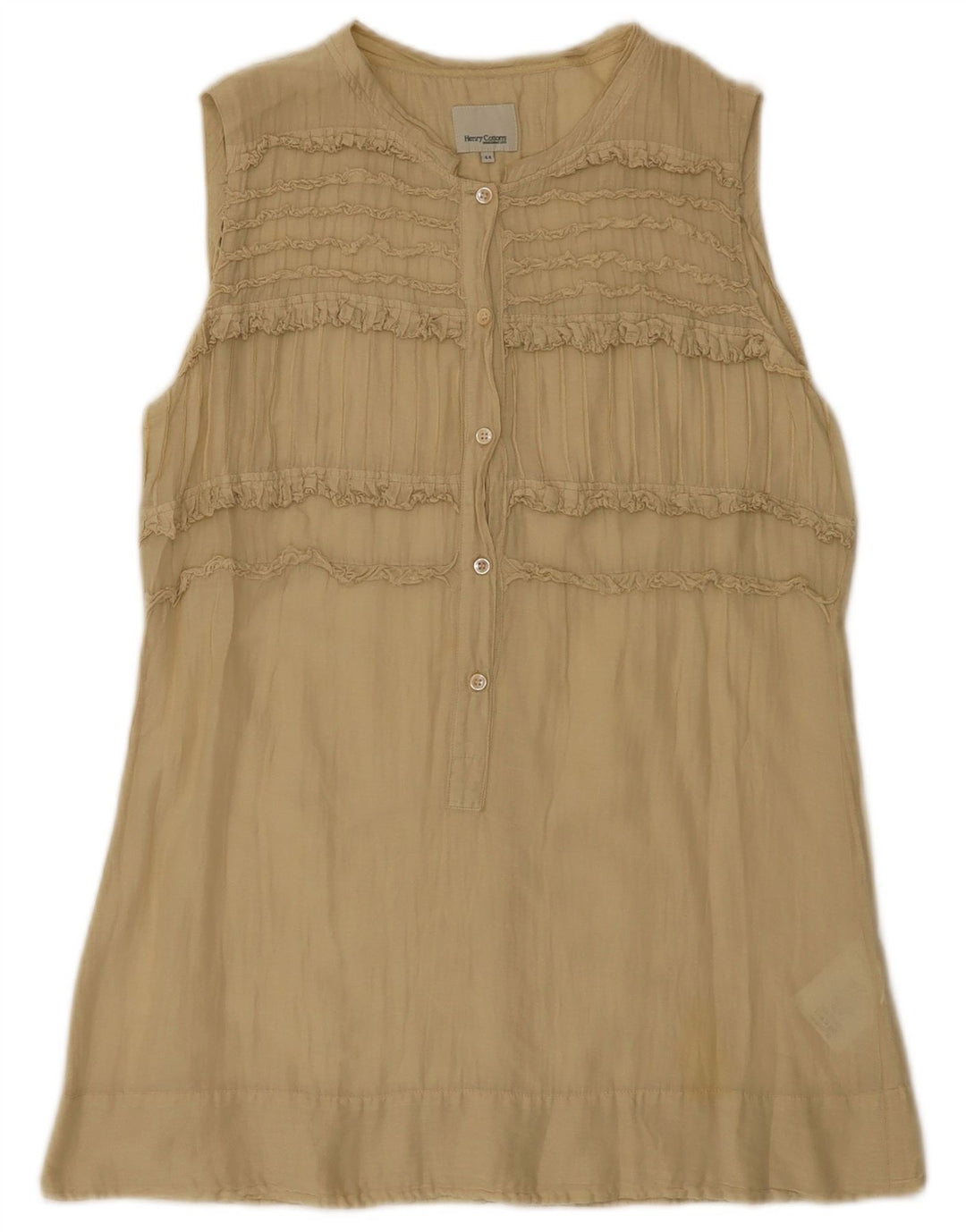 Henry Cottons Womens Sleeveless Tunic Top IT 44 Medium Beige Cotton