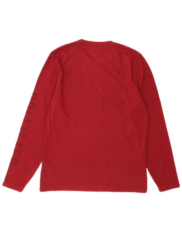 Hollister Haut graphique à manches longues pour homme en coton bordeaux moyen
