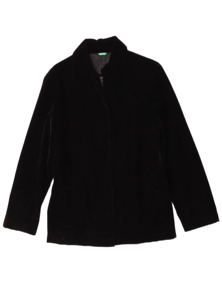 Benetton Damen Cordjacke IT 42 Mittelschwarzes Acryl
