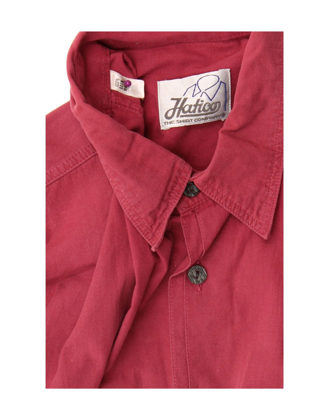 HATICO Mens Shirt Medium Red Cotton Vintage Hatico and Second-Hand Hatico from Messina Hembry 