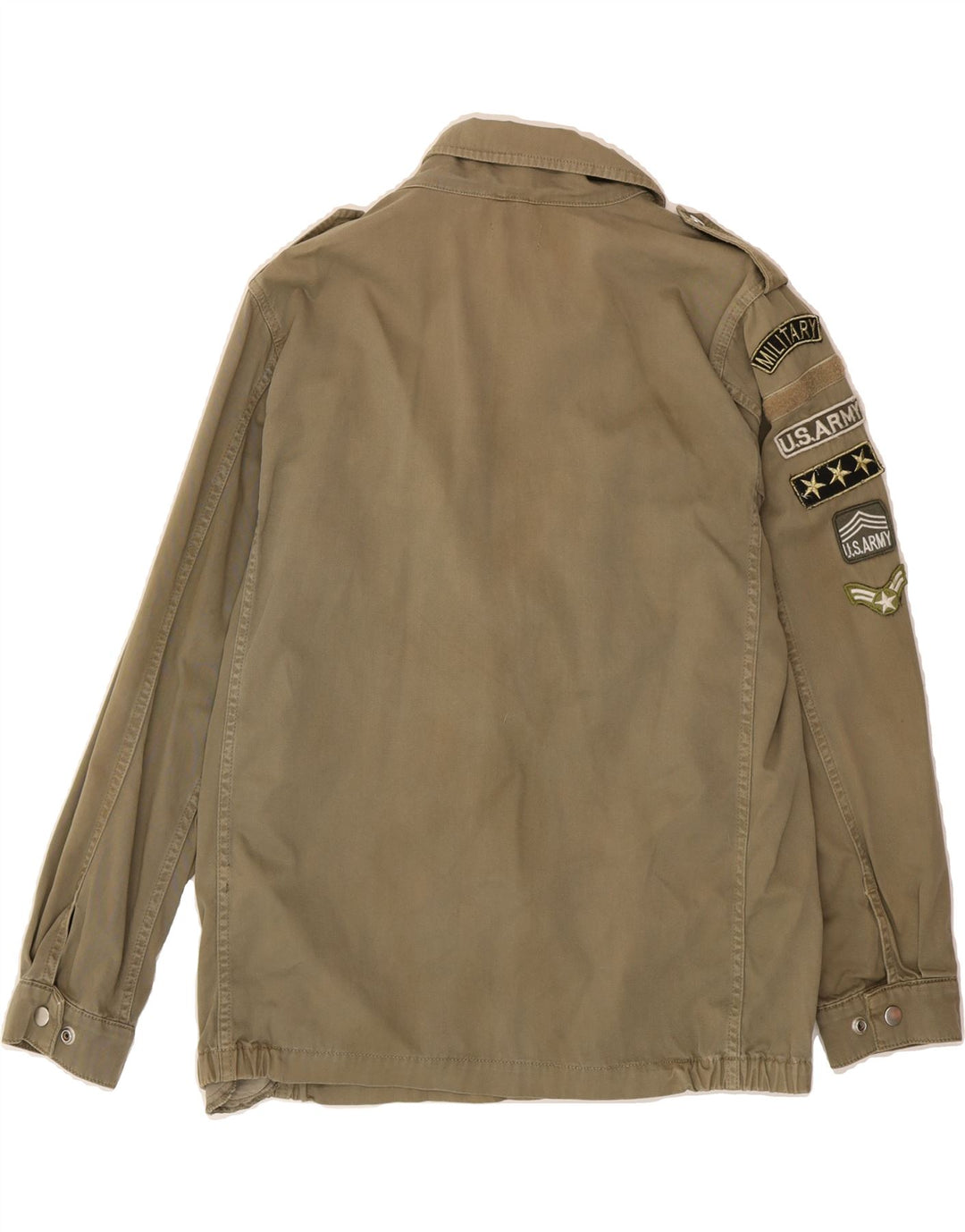 TOPSHOP Womens Military Jacket UK 12 Medium Khaki Cotton Vintage Topshop and Second-Hand Topshop from Messina Hembry 