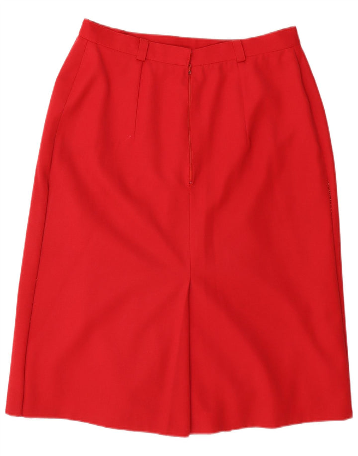 Gonna a trapezio da donna vintage W30 in lana rossa media