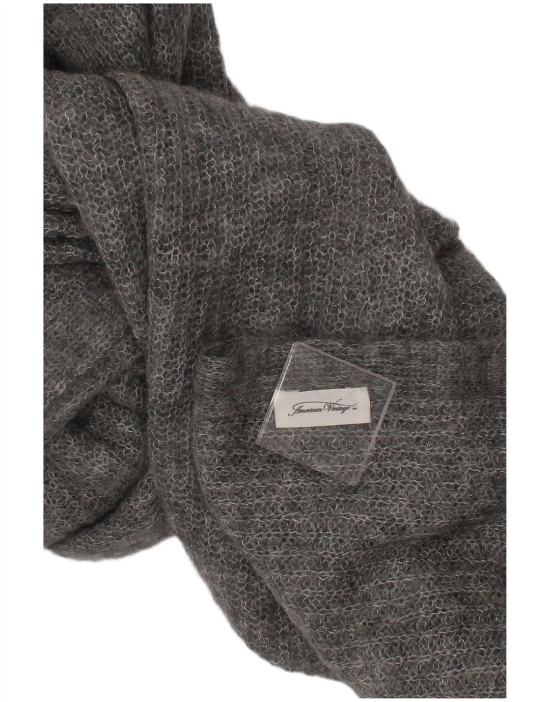 American Vintage Womens Knit Rectangle Scarf One Size Grey